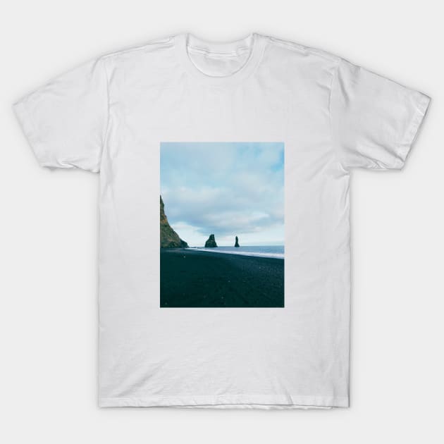 Black sand beach Iceland T-Shirt by StinaR